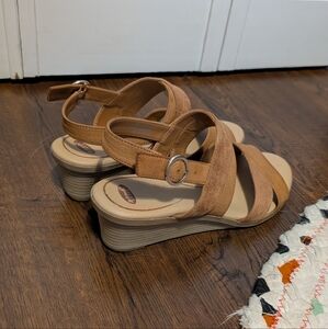 Dr. Scholls Brown Wedge Sandals